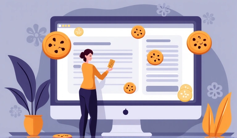 Illustration of browser cookies being stored on a device